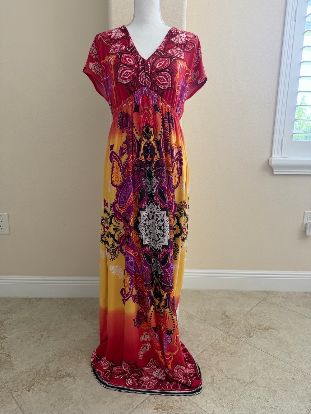 NWT New Directions Paisley Maxi Dress | Boho Resort Vacation | Medium